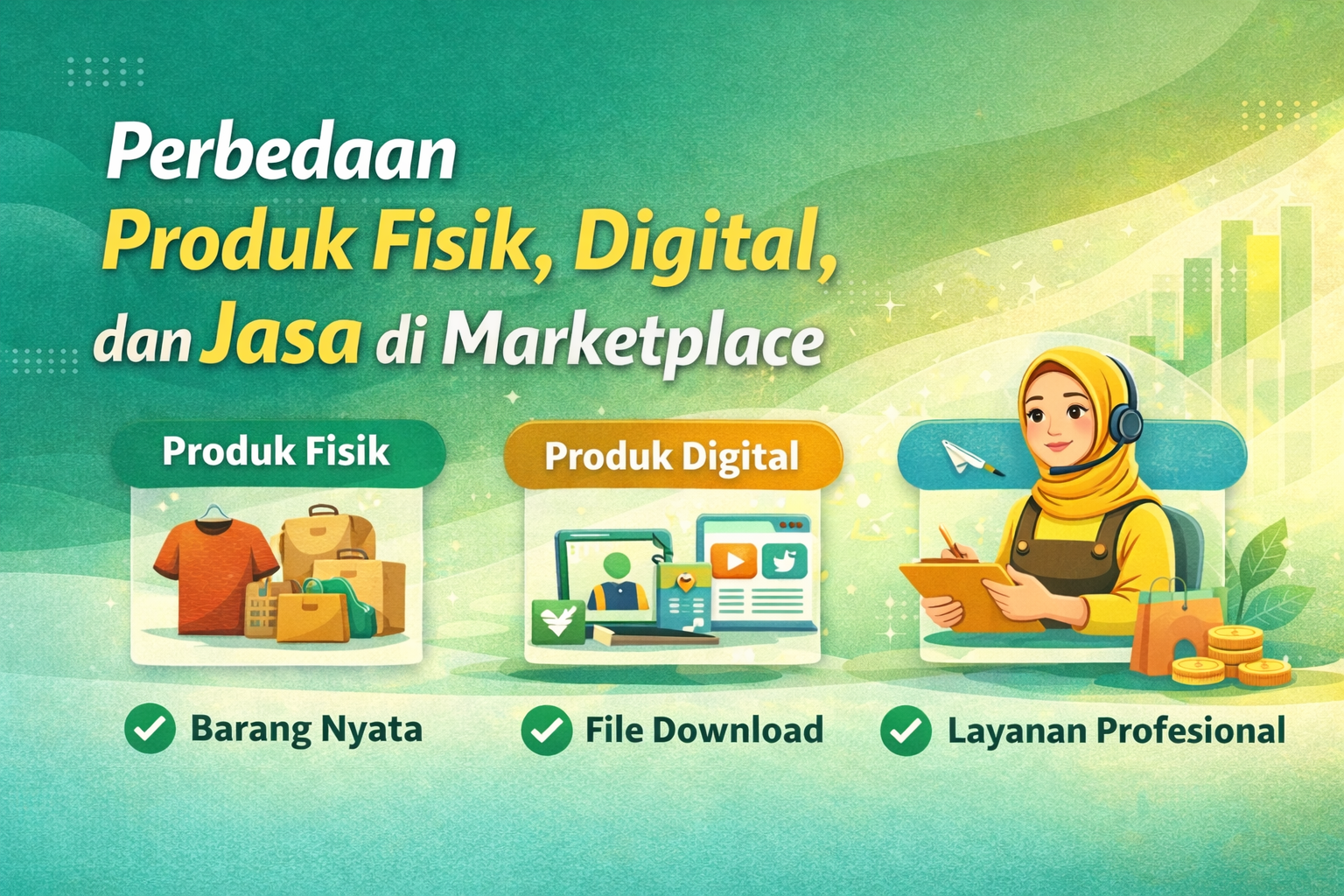 Perbedaan Produk Fisik, Digital, dan Jasa di Marketplace